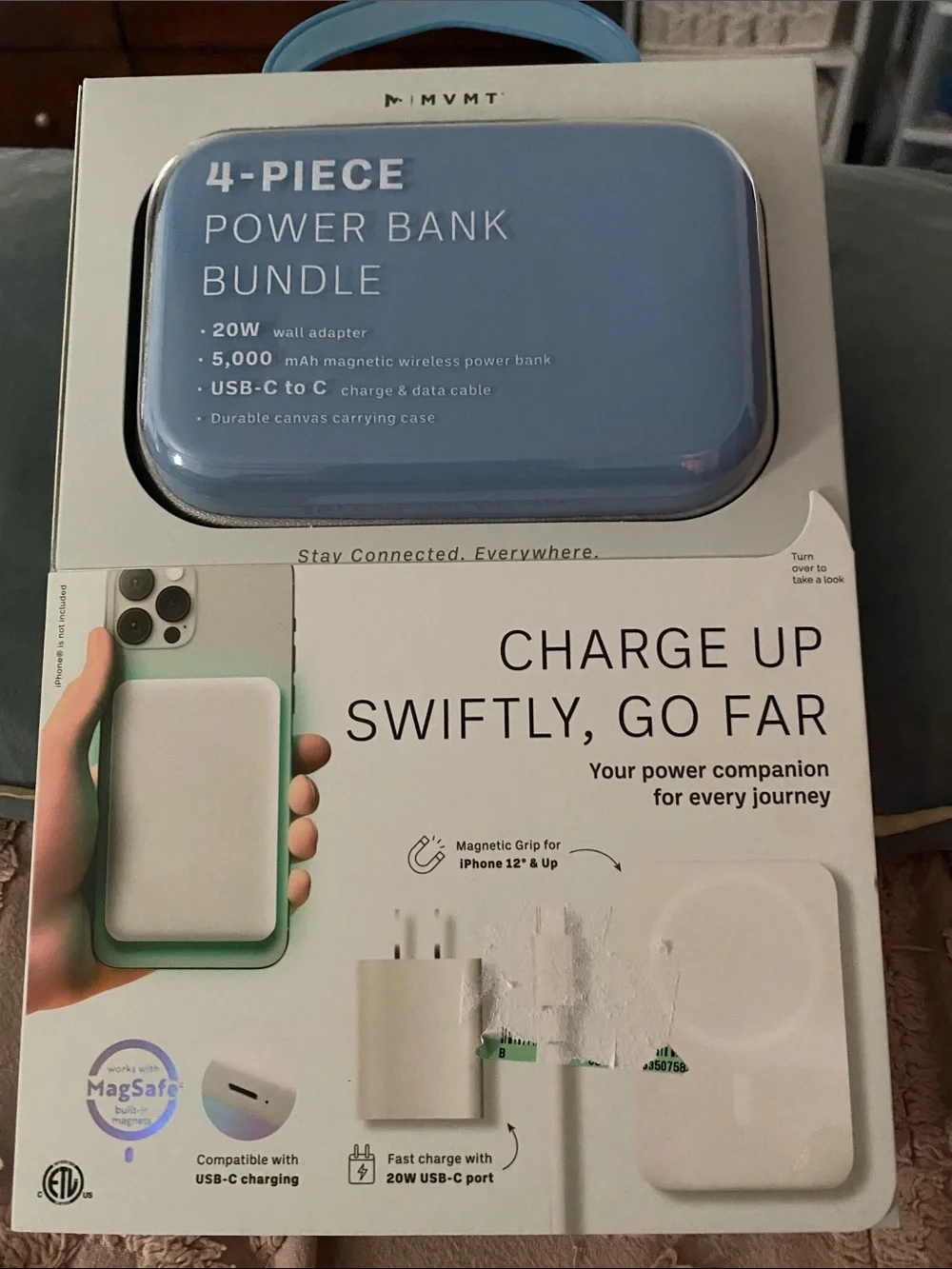 MVMT Light Blue 4-Piece Power Bank Bundle